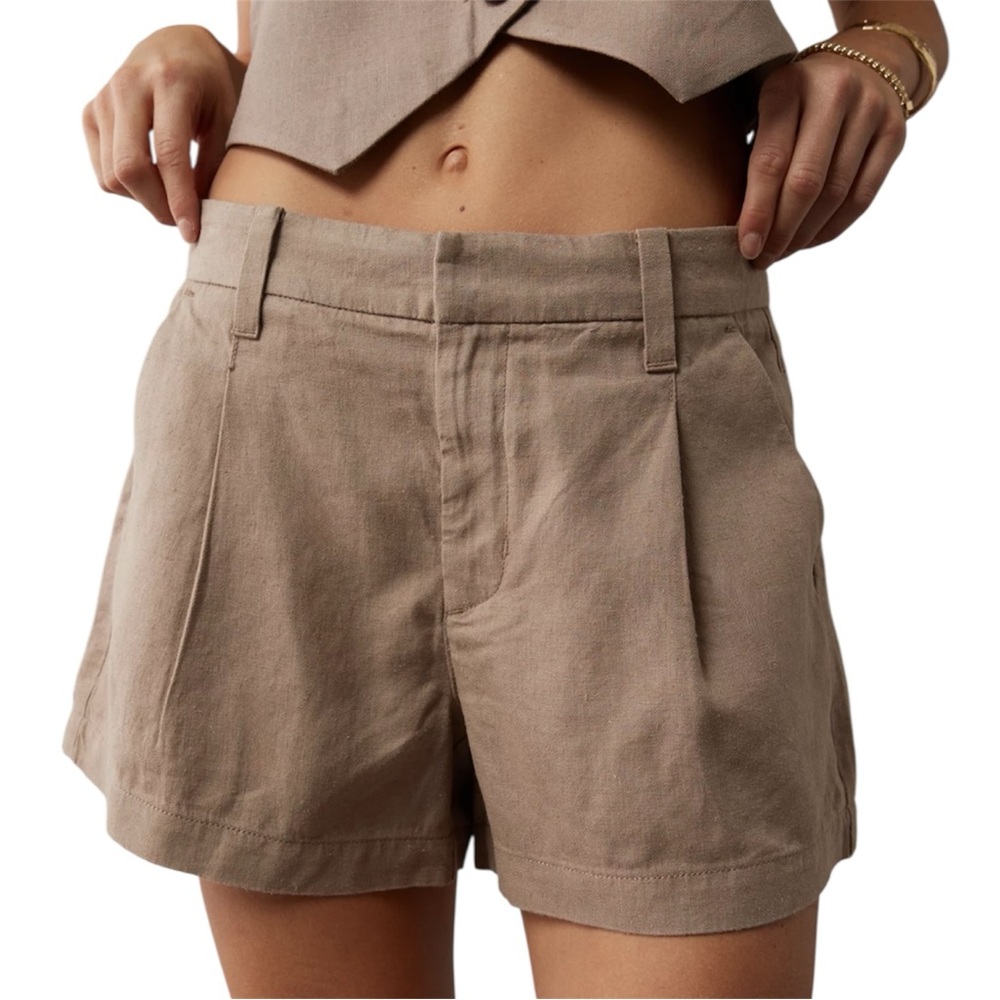 🦅AE | DREAMY DRAPE LINEN-BLEND HIGH-WAISTED TROUSER SHORT
